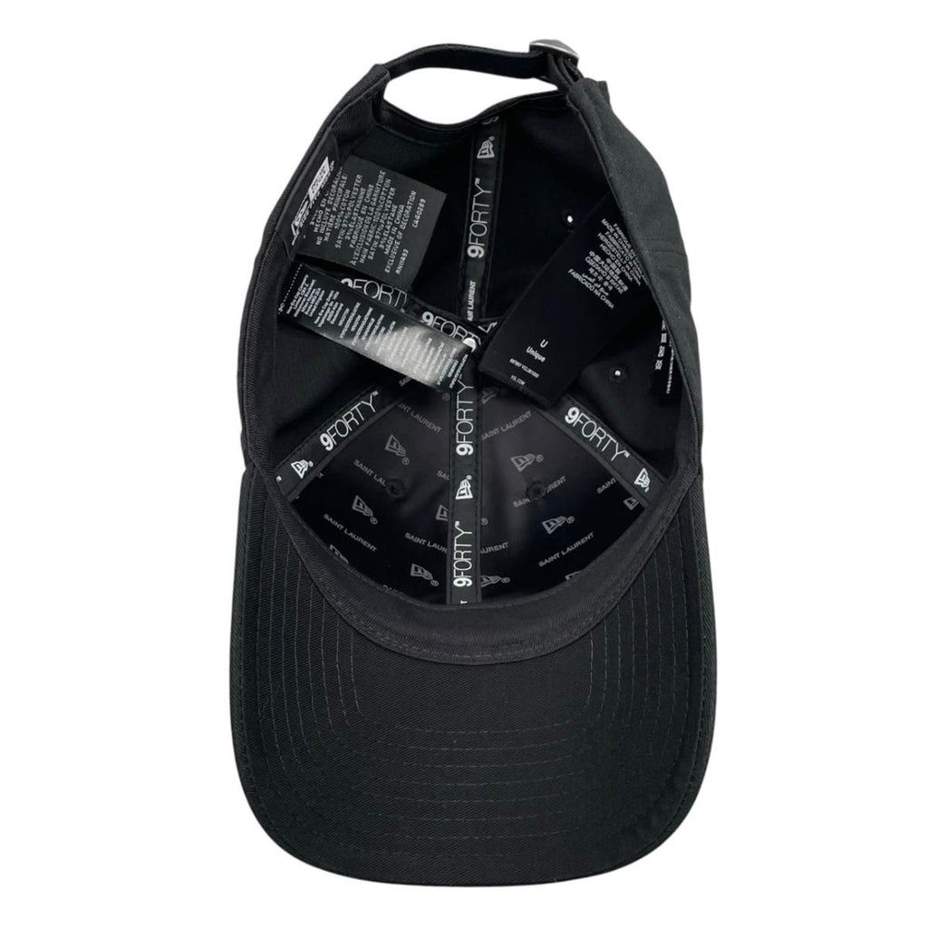 Saint Laurent New Era Hat YSL Monogram Cap Cotton Logo Black — view 8