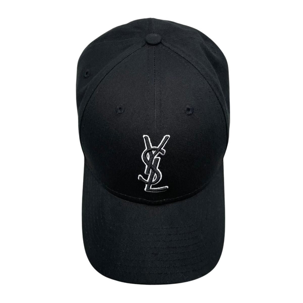 Saint Laurent New Era Hat YSL Monogram Cap Cotton Logo Black — view 5