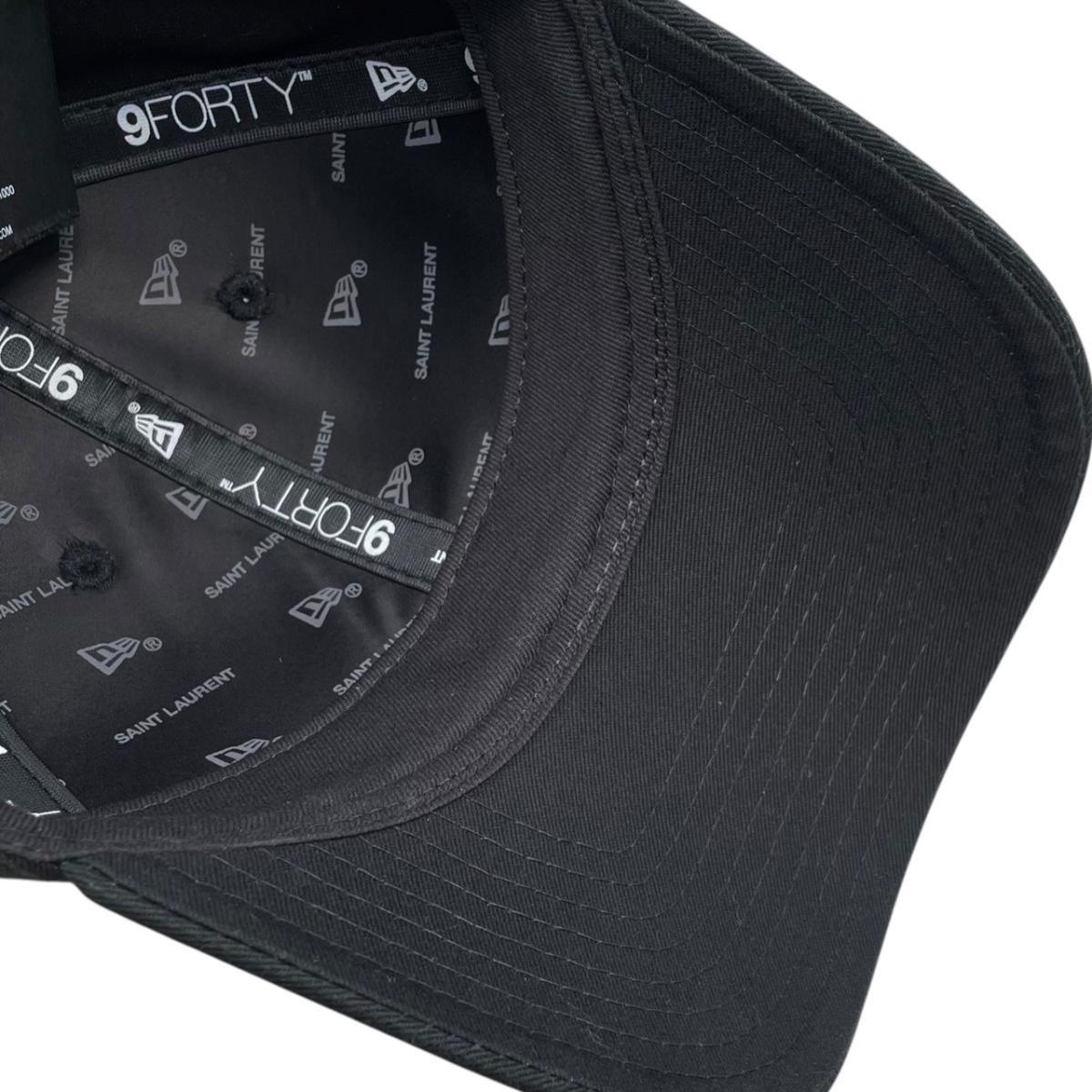 Saint Laurent New Era Hat YSL Monogram Cap Cotton Logo Black — view 9