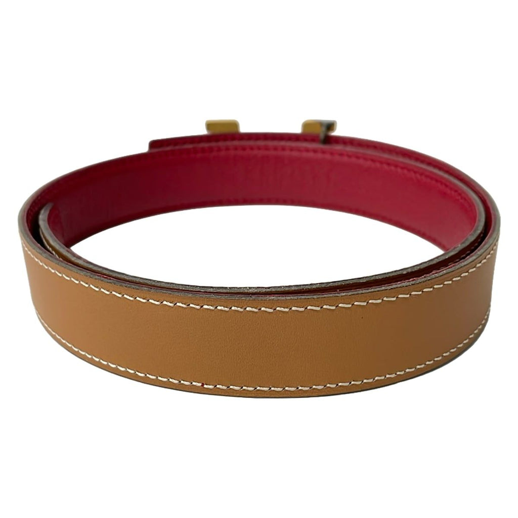 Hermes Belt 60 Gold Rouge Ash Reversible Leather — view 2