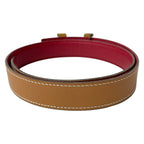 Hermes Belt 60 Gold Rouge Ash Reversible Leather — view 2