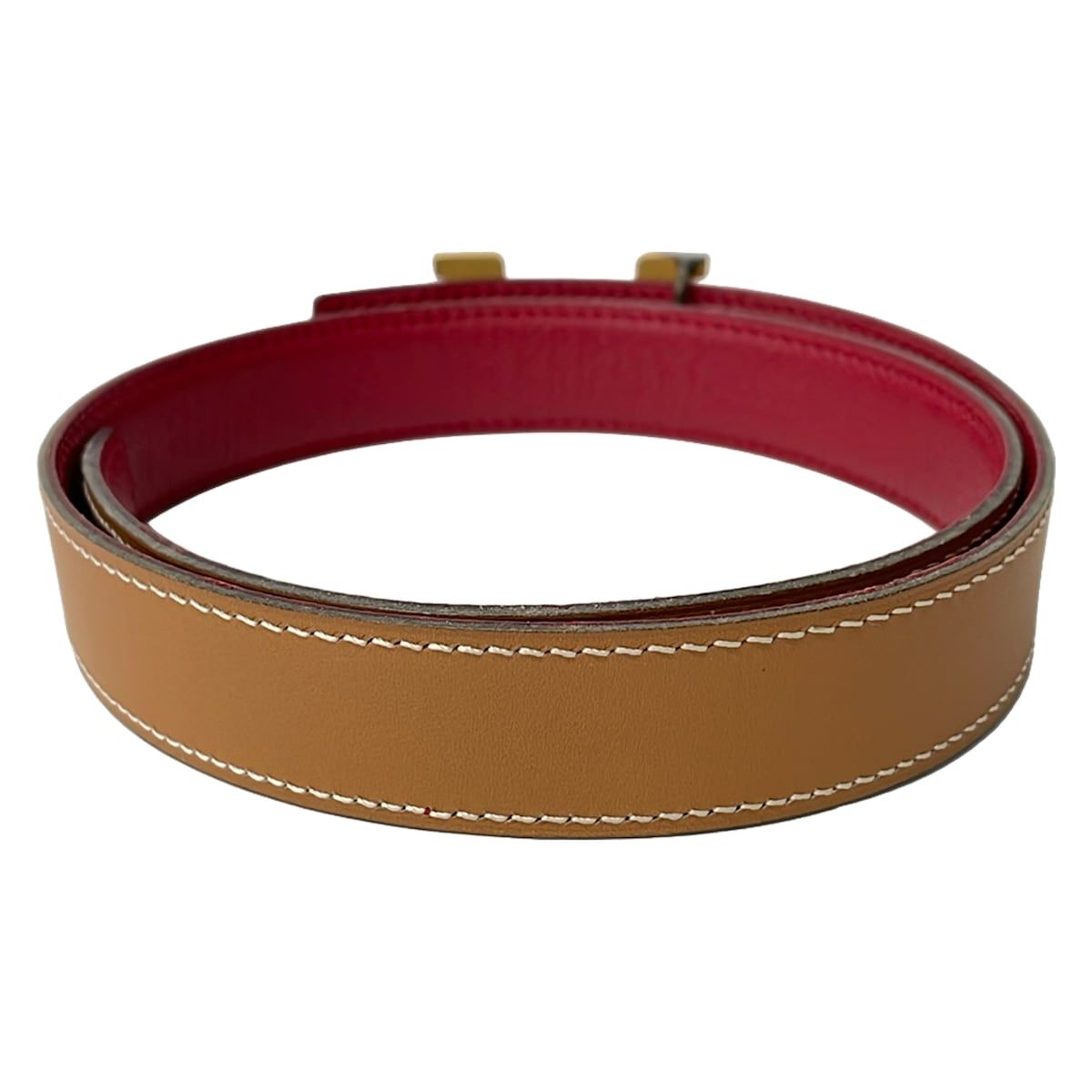 Hermes Belt 60 Gold Rouge Ash Reversible Leather — view 2