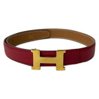 Hermes Belt 60 Gold Rouge Ash Reversible Leather — view 3