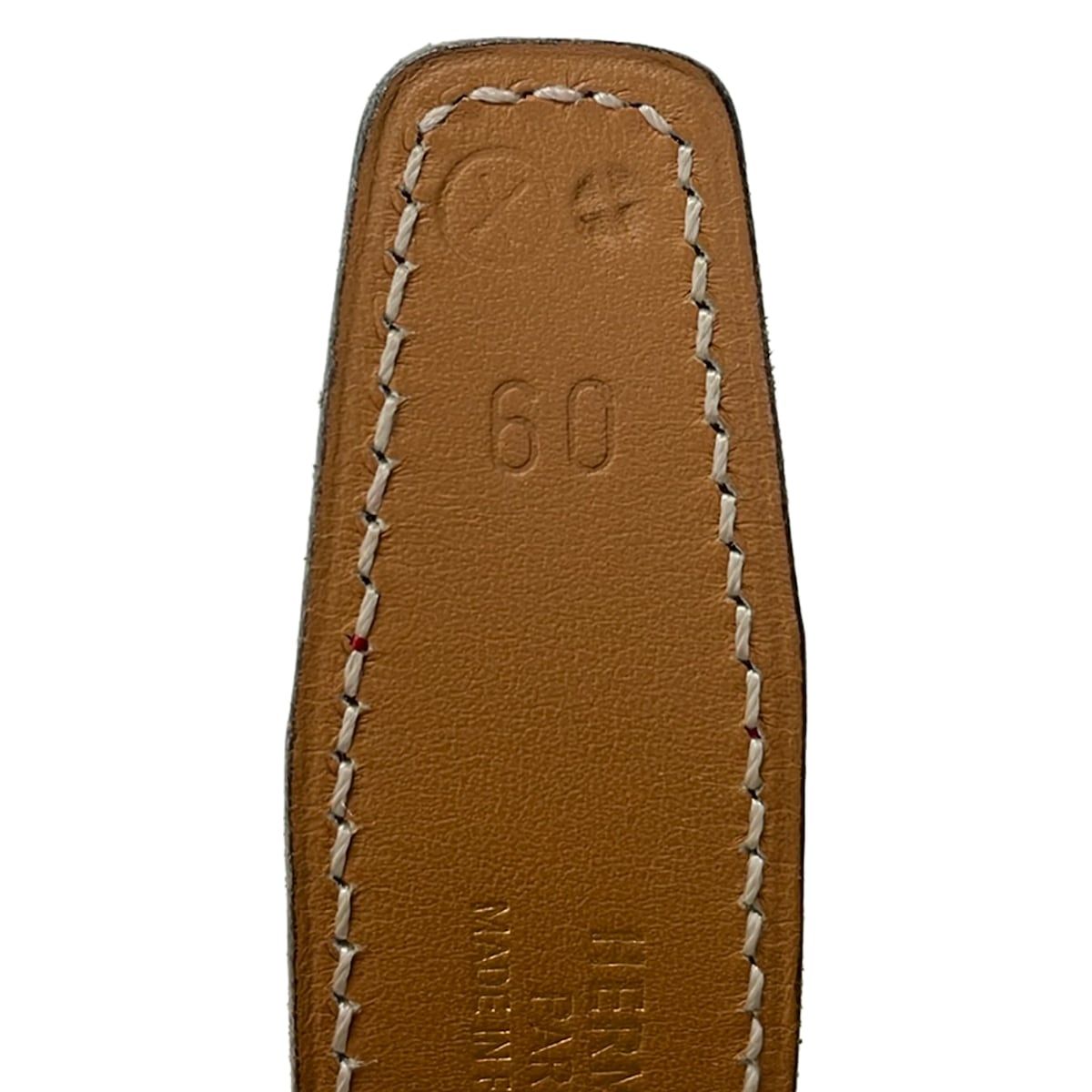 Hermes Belt 60 Gold Rouge Ash Reversible Leather — view 7