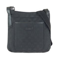 Gucci Black Silver GG Canvas Leather Shoulder