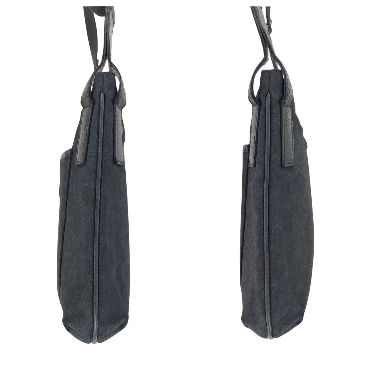 Gucci Black Silver GG Canvas Leather Shoulder — view 8