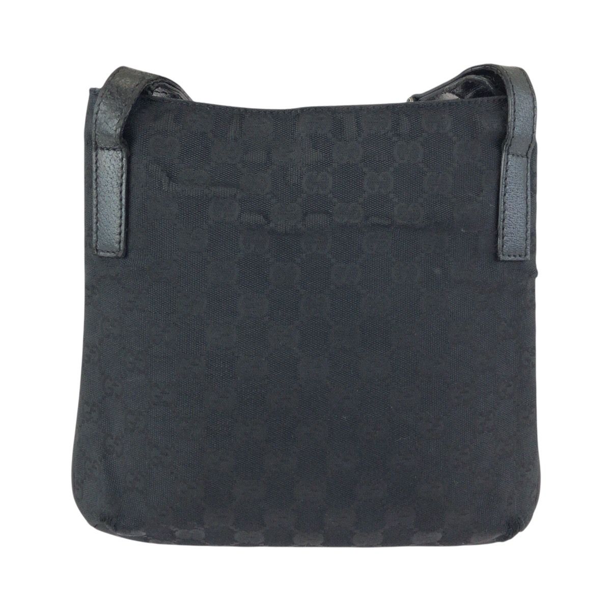 Gucci Black Silver GG Canvas Leather Shoulder — view 2