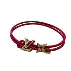 Louis Vuitton Bracelet Leather LV Pink Gold Blue