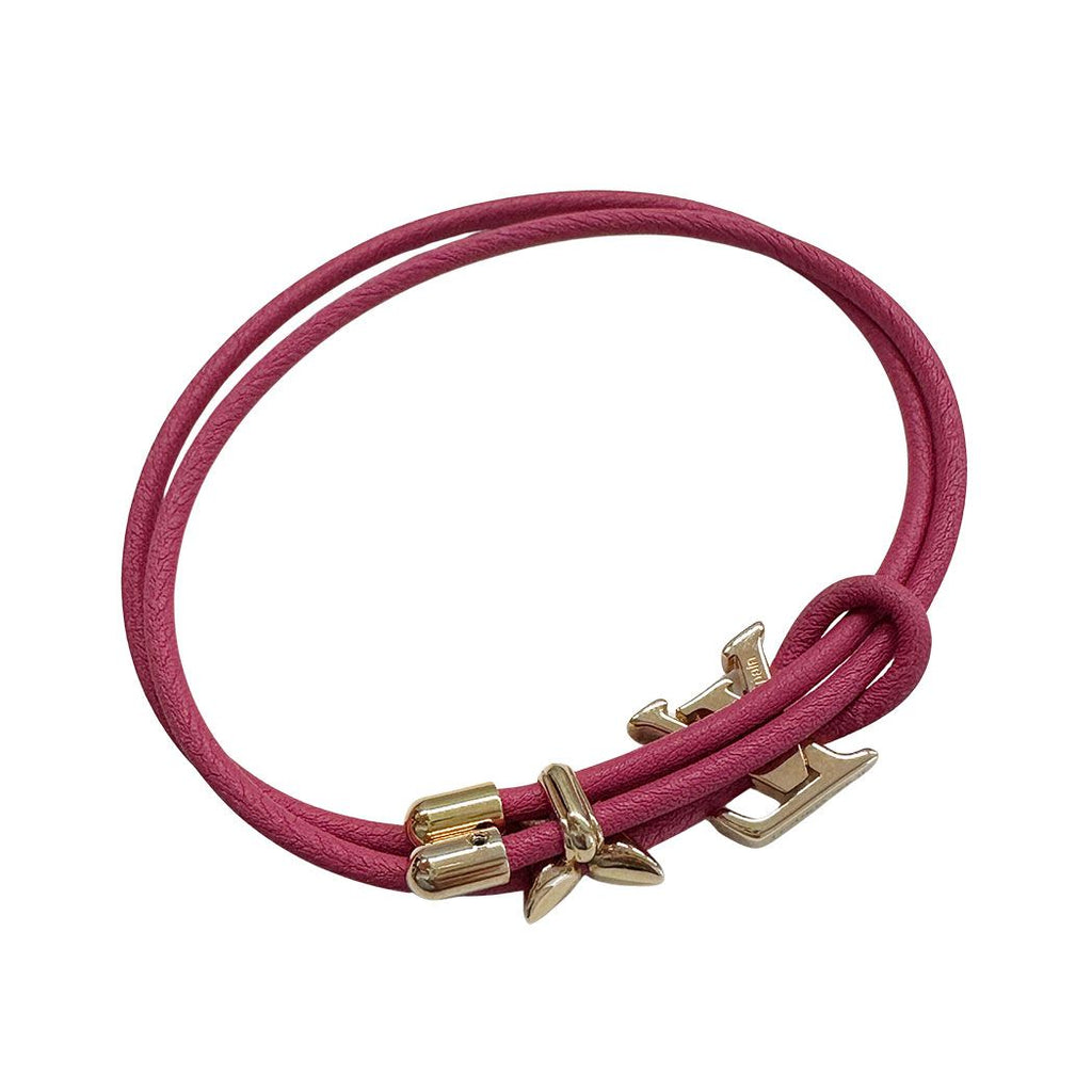 Louis Vuitton Bracelet Leather LV Pink Gold Blue — view 2