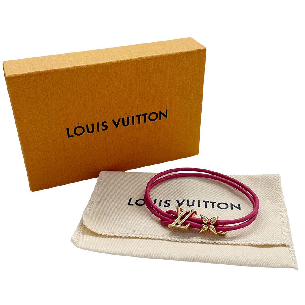 Louis Vuitton Bracelet Leather LV Pink Gold Blue — view 9