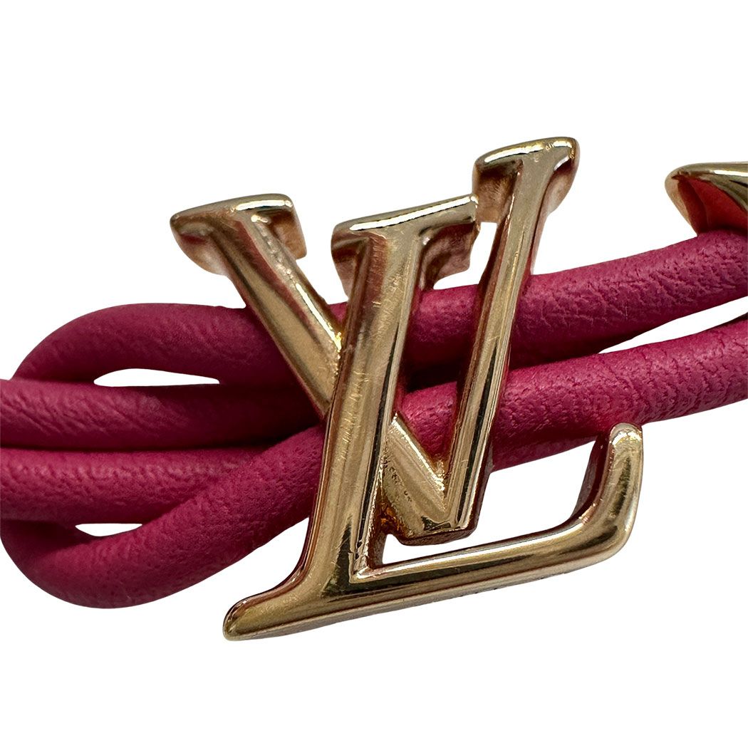Louis Vuitton Bracelet Leather LV Pink Gold Blue — view 8