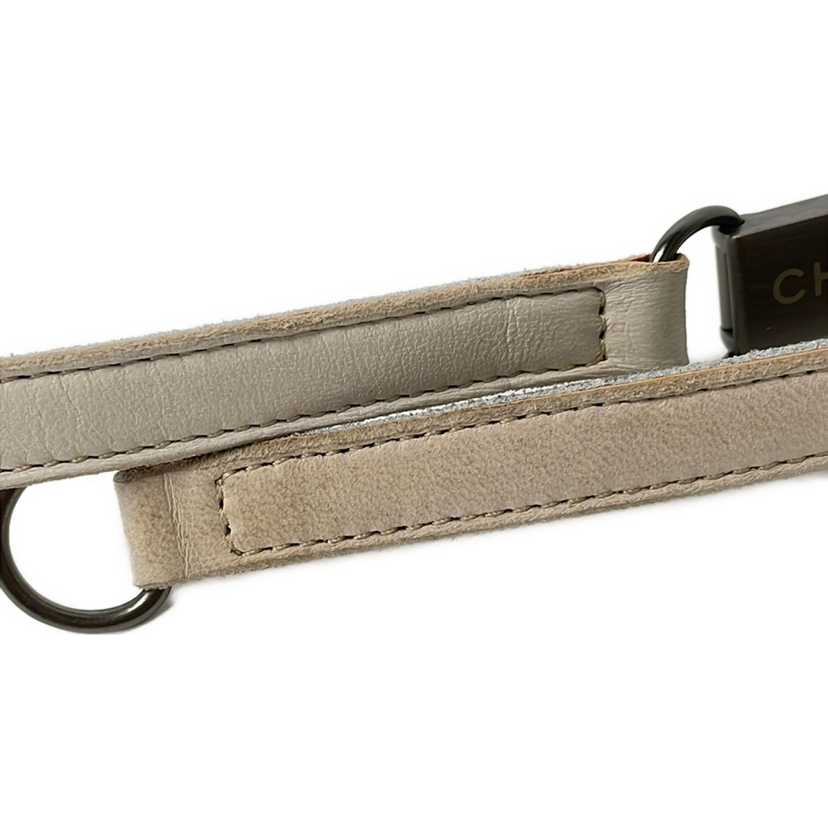 Chanel Belt Beige Silver Leather — view 5