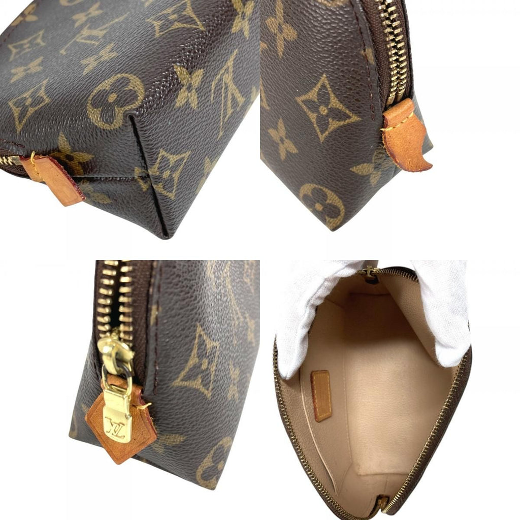 Louis Vuitton Makeup Pouch Pochette Cosmetic PM Monogram Canvas Brown — view 8