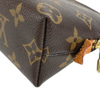 Louis Vuitton Makeup Pouch Pochette Cosmetic PM Monogram Canvas Brown — view 7