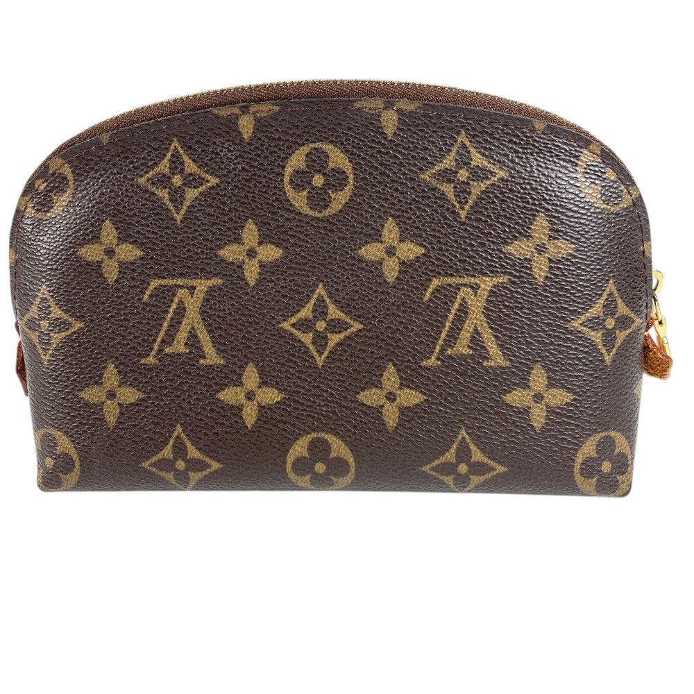 Louis Vuitton Makeup Pouch Pochette Cosmetic PM Monogram Canvas Brown