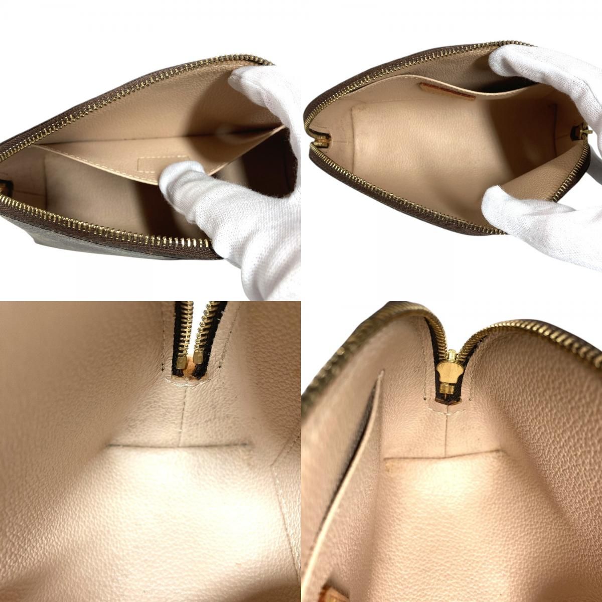 Louis Vuitton Makeup Pouch Pochette Cosmetic PM Monogram Canvas Brown — view 9