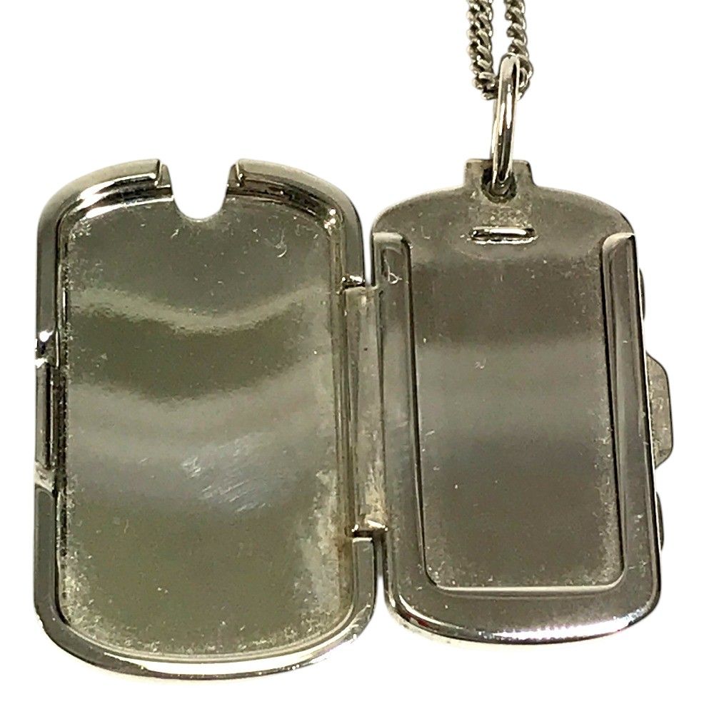 Louis Vuitton Necklace Locket Monogram Pendant Metal Silver — view 2