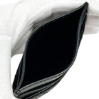 Saint Laurent Card Case Leather Black Silver Logo — view 4