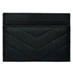 Saint Laurent Card Case Leather Black Silver Logo — view 2