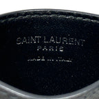 Saint Laurent Card Case Leather Black Silver Logo — view 5