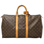 Louis Vuitton Boston Bag Monogram Canvas Keepall 45 Brown Large Going — view 2