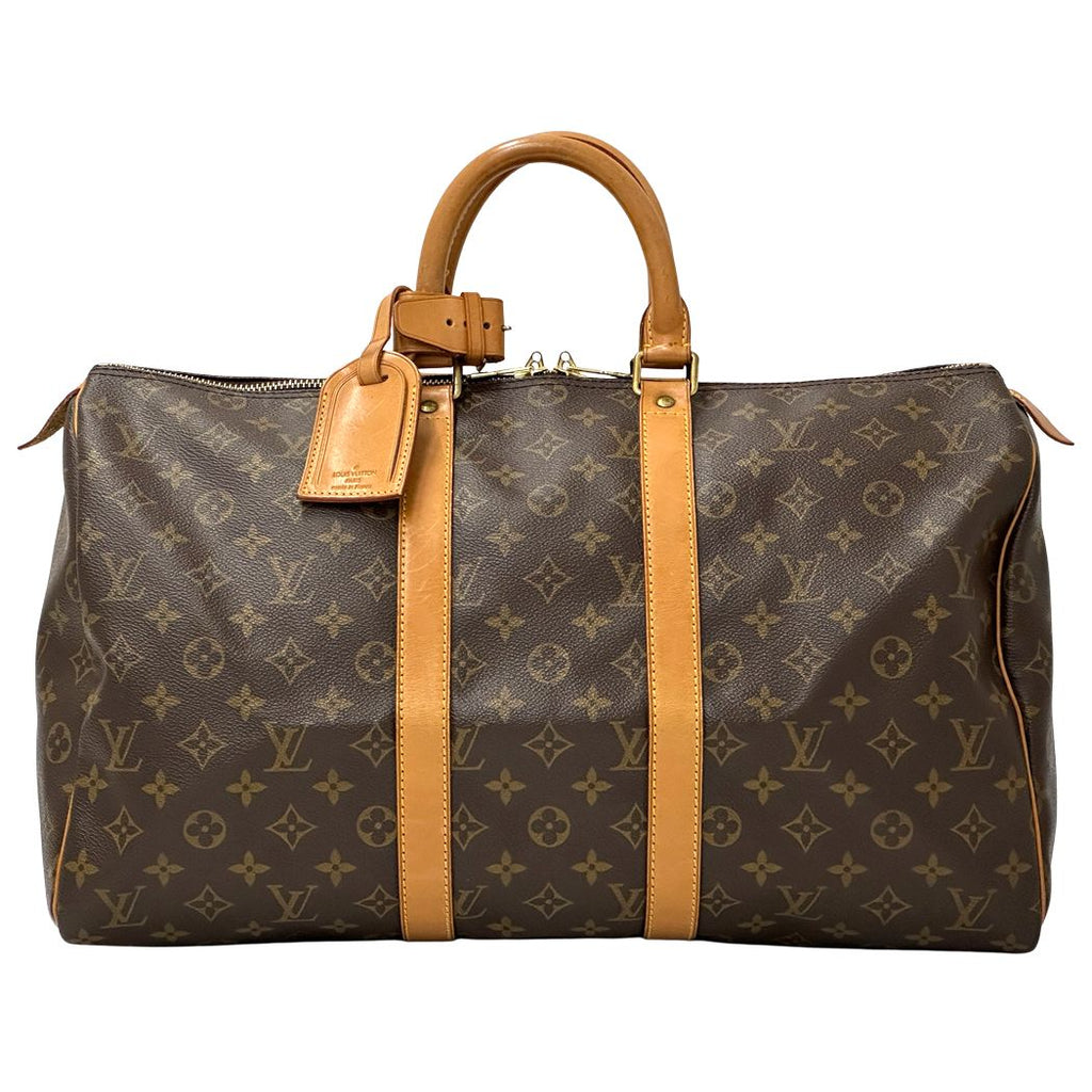 Louis Vuitton Boston Bag Monogram Canvas Keepall 45 Brown Large Going