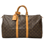 Louis Vuitton Boston Bag Monogram Canvas Keepall 45 Brown Large Going