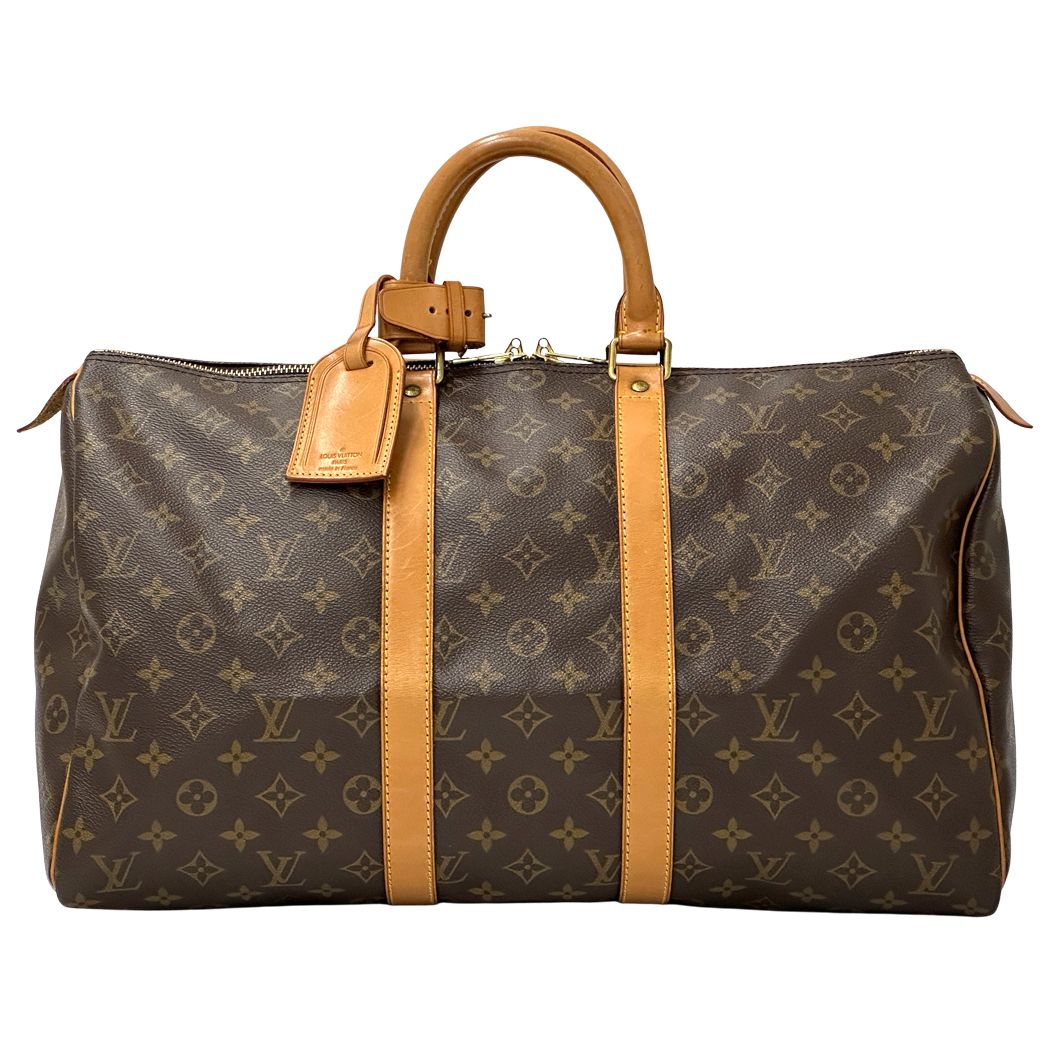 Louis Vuitton Boston Bag Monogram Canvas Keepall 45 Brown Large Going