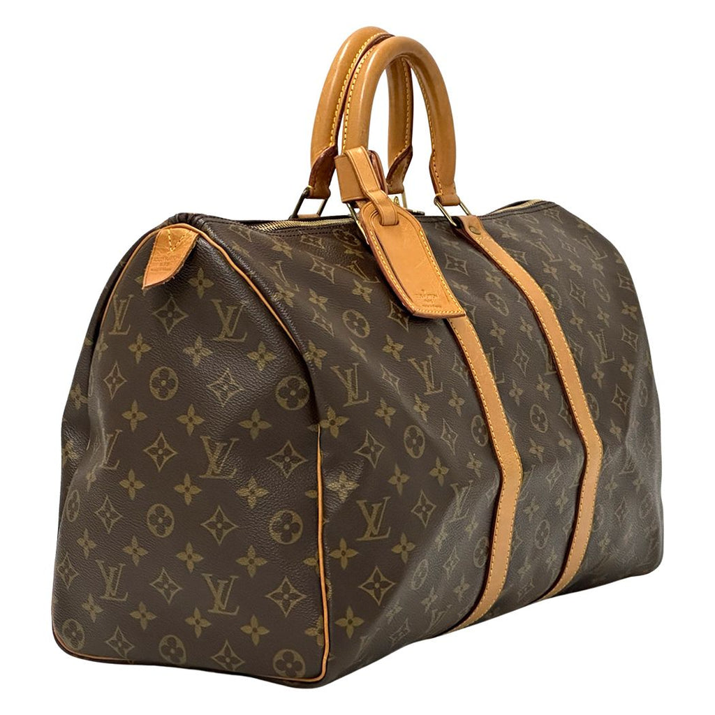Louis Vuitton Boston Bag Monogram Canvas Keepall 45 Brown Large Going — view 3