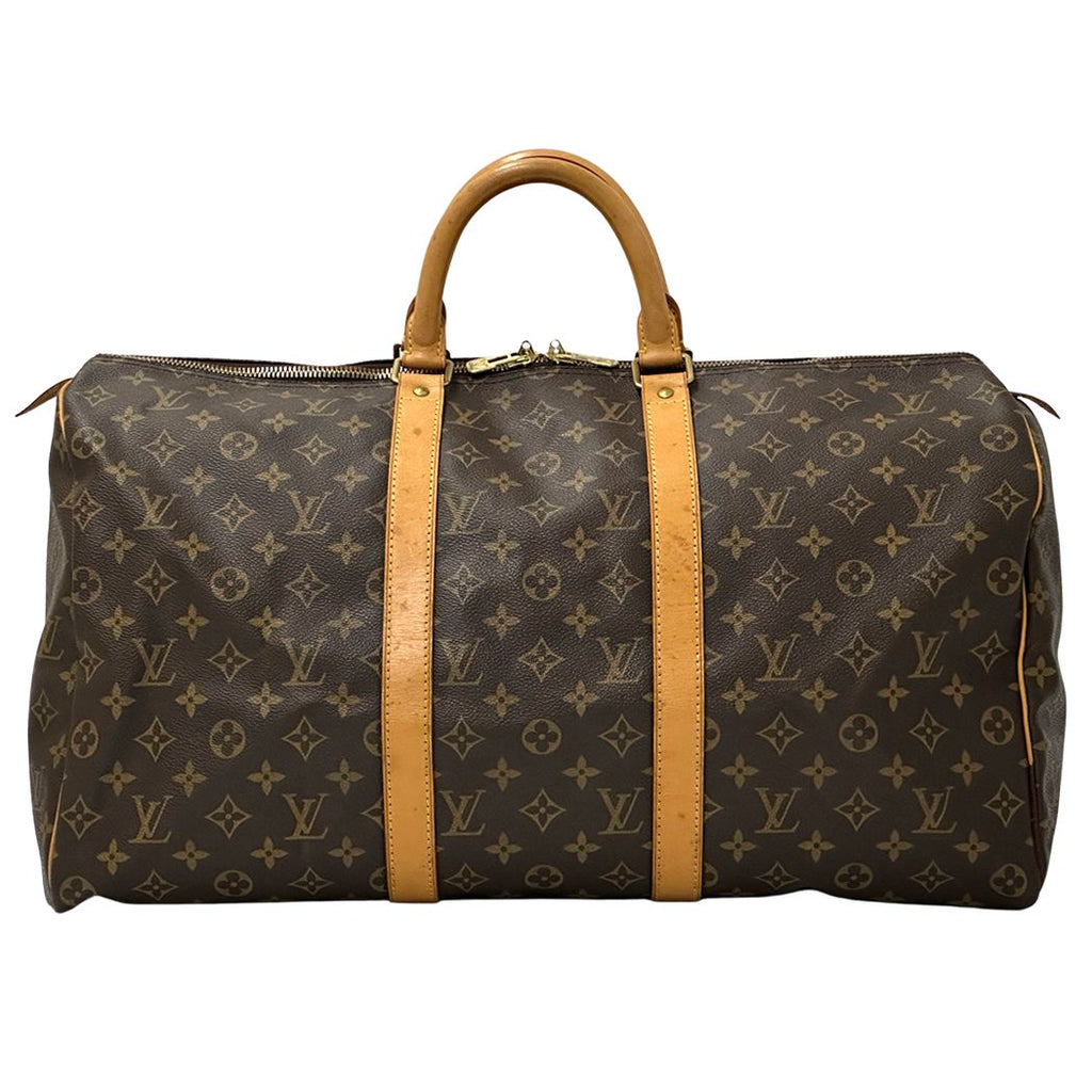 Louis Vuitton Monogram Boston Bag Keepall 50 Brown Large Outing