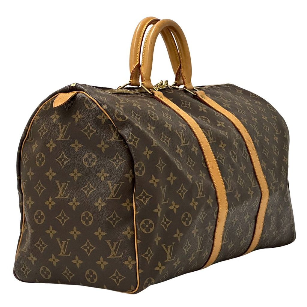 Louis Vuitton Monogram Boston Bag Keepall 50 Brown Large Outing — view 3