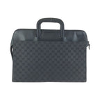 Gucci Black Silver GG Canvas Leather Business Briefcase — view 2