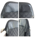Gucci Black Silver GG Canvas Leather Business Briefcase — view 5
