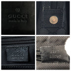 Gucci Black Silver GG Canvas Leather Business Briefcase — view 4