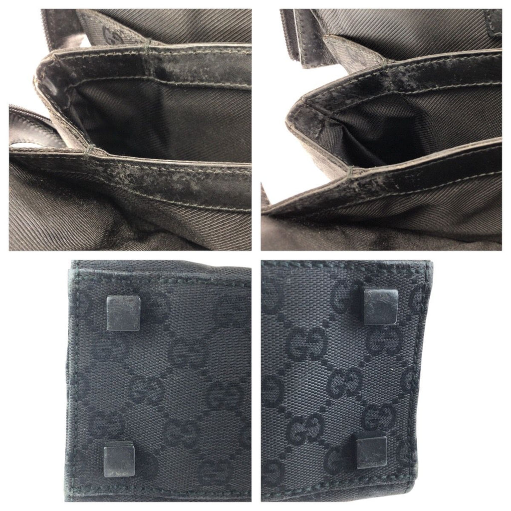 Gucci Black Silver GG Canvas Leather Business Briefcase — view 7