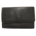 Louis Vuitton Key Case Multicles 6 Epi Black Leather Button Closure SD