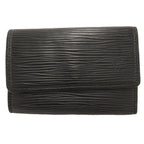 Louis Vuitton Key Case Multicles 6 Epi Black Leather Button Closure SD