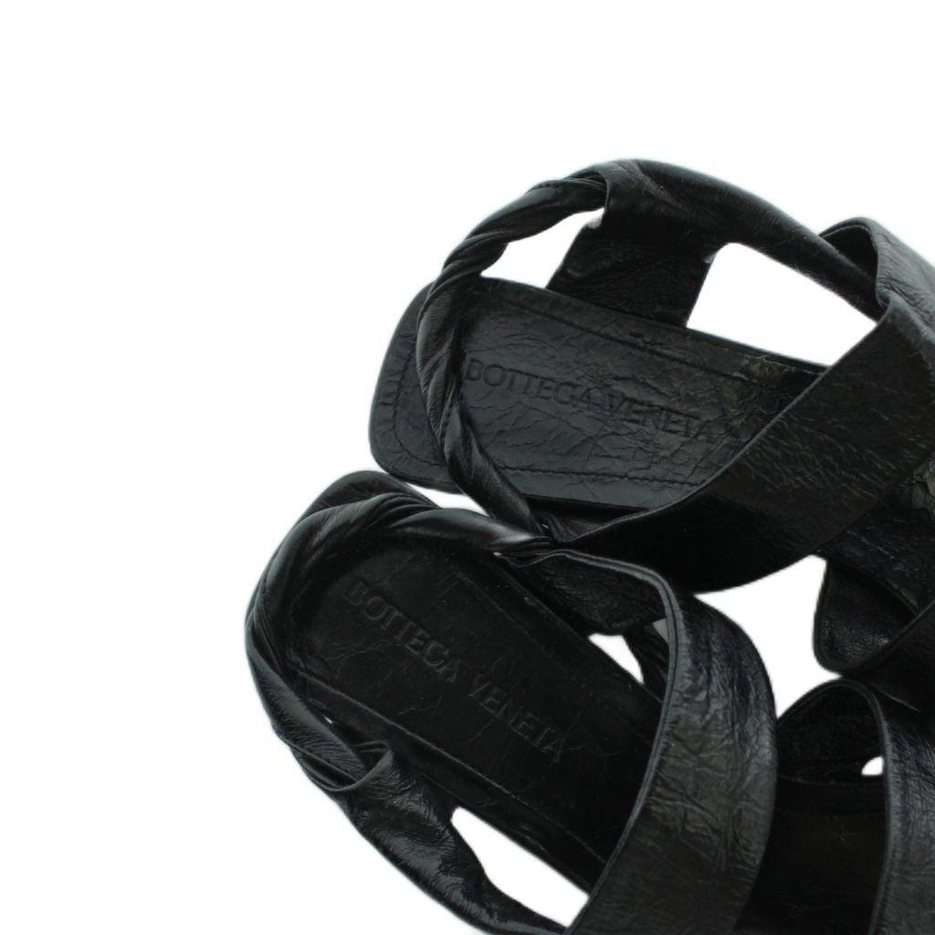 Bottega Veneta Sandals Pointed Toe Leather Logo 36 Black — view 4