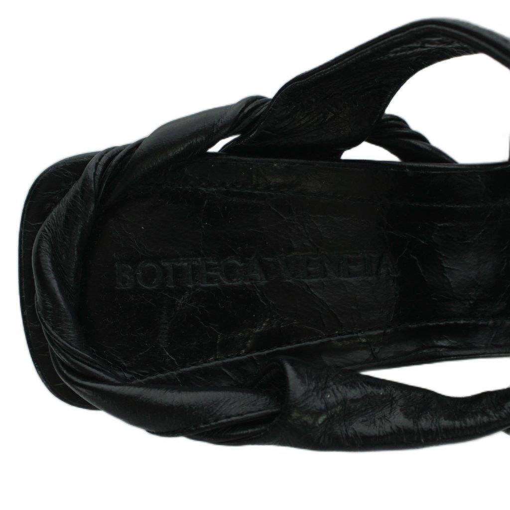Bottega Veneta Sandals Pointed Toe Leather Logo 36 Black — view 7