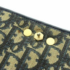 Dior Vintage Trotter Shoulder Bag Crossbody Canvas Leather CD Logo Gold Navy — view 7
