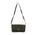 Dior Vintage Trotter Shoulder Bag Crossbody Canvas Leather CD Logo Gold Navy