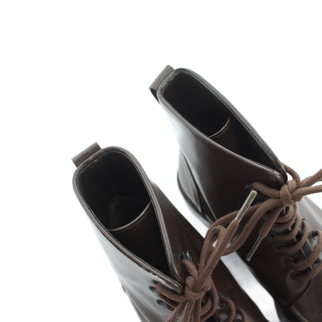 Gucci Short Boots Leather Round Toe Logo 36 Brown — view 5