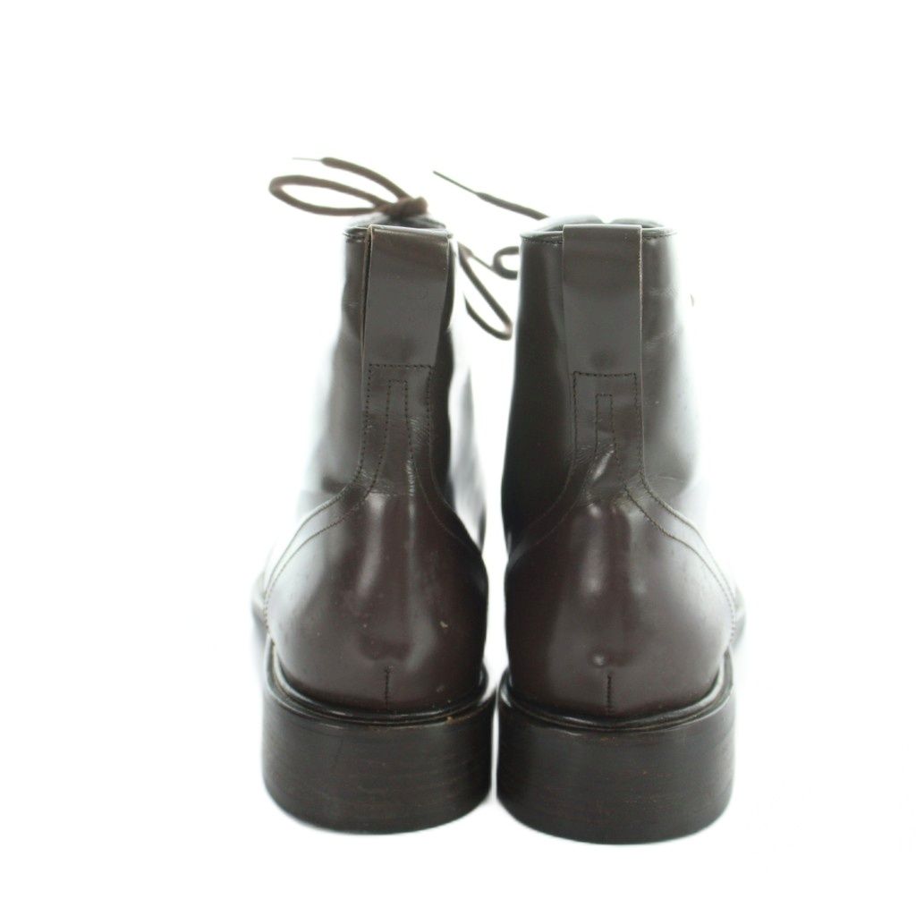 Gucci Short Boots Leather Round Toe Logo 36 Brown — view 3