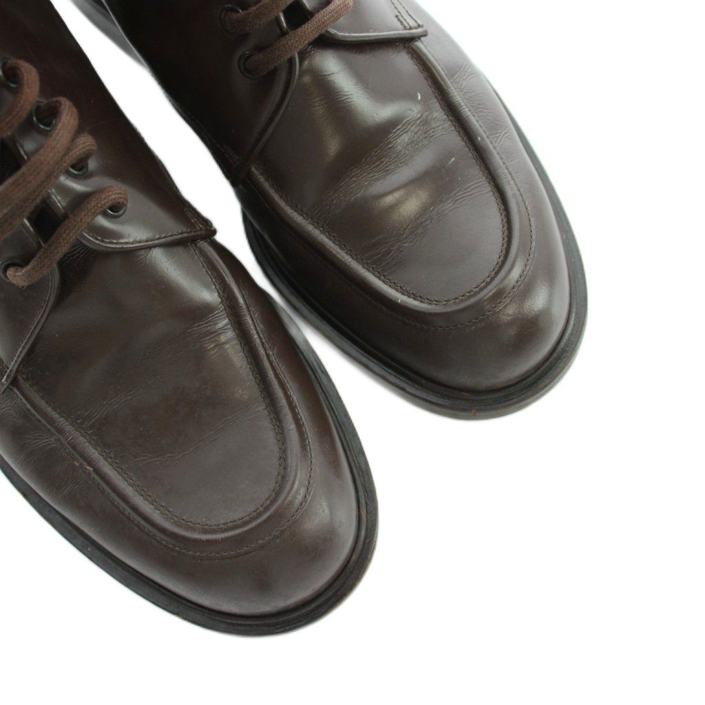 Gucci Short Boots Leather Round Toe Logo 36 Brown — view 4