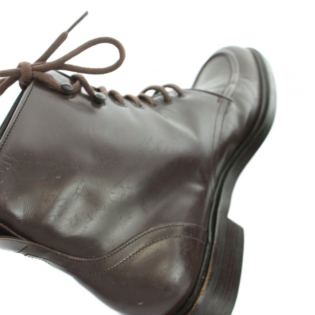 Gucci Short Boots Leather Round Toe Logo 36 Brown — view 8