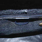 Gucci 002 Bamboo Handbag Tote Suede Logo Navy — view 6