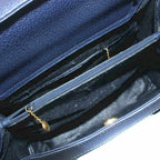 Gucci 002 Bamboo Handbag Tote Suede Logo Navy — view 7
