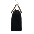 Gucci 002 Bamboo Handbag Tote Suede Logo Navy — view 4