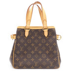 Louis Vuitton Monogram Batignolles Handbag Mini Tote Brown Leather Gold