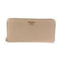 Prada Saffiano Beige Gold Leather Wallet